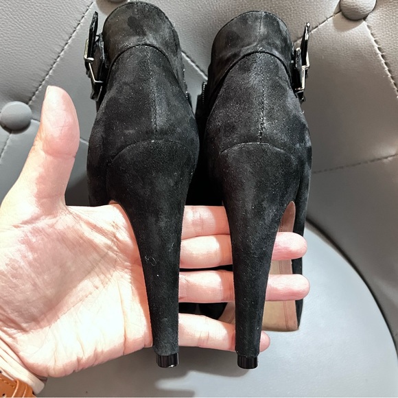 Sam Edelman Black Stilettos Suede Ankle Booties-size 8 - Picture 12 of 13